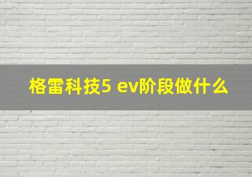 格雷科技5 ev阶段做什么